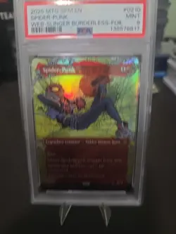 Spider-Punk (0210) (Borderless) Marvel's Spider-Man Foil MTG PSA 9 - Image 2