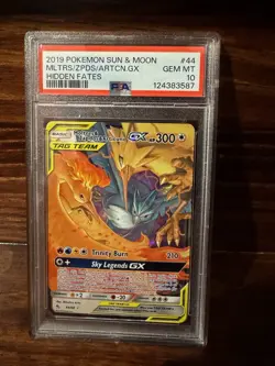 2019 Pokemon Hidden Fates MOLTRES & ZAPDOS & ARTICUNO GX 44/68 PSA 10 GEM MT! - Image 1