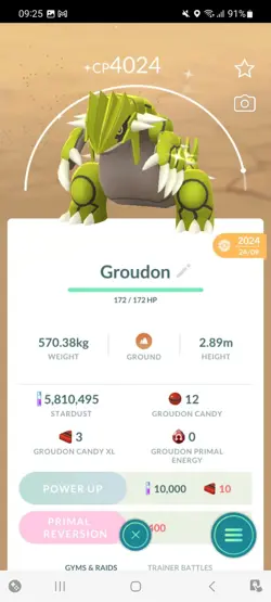 Pokemon Go Shiny Legendary Groudon ( High cp ) - Image 1