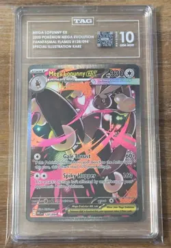 2025 Mega Lopunny ex Pokemon Mega Evolution Phantasmal Flames SIR 128/094 TAG 10 - Image 1