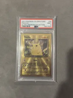 PSA 9 PIKACHU 58/102 2021 POKEMON TCG CELEBRATIONS UPC GOLD METAL PROMO - Image 3