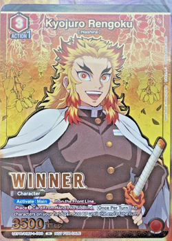 Kyojuro Rengoku KMY-1-089 Winner Tournament Promo Union Arena Card Demon Slayer - Image 1