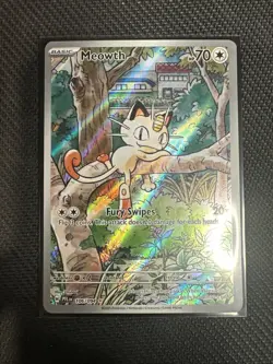 Pokemon Meowth 106/094 Phantasmal Flames Illustration Card FULL ART - Image 2