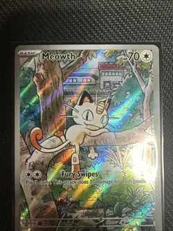 Pokemon Meowth 106/094 Phantasmal Flames Illustration Card FULL ART - Image 4
