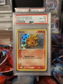 Pokemon EX Emerald Torchic Reverse Holo Card 69 PSA 8 Near Mint - Image 1