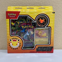 Pokemon Day 2026 Collection Box Promo Pikachu Card Coin 3 Booster Packs - Image 1