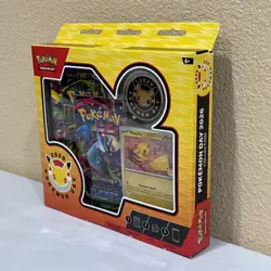 Pokemon Day 2026 Collection Box Promo Pikachu Card Coin 3 Booster Packs - Image 3