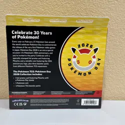 Pokemon Day 2026 Collection Box Promo Pikachu Card Coin 3 Booster Packs - Image 4
