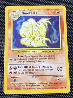 Pokemon Base Set Unlimited Ninetales 12/102 Holo Rare Vintage Pokemon Card - Image 1