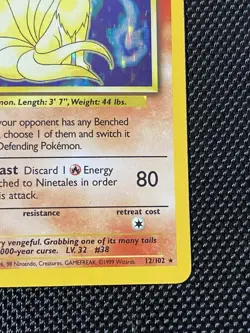 Pokemon Base Set Unlimited Ninetales 12/102 Holo Rare Vintage Pokemon Card - Image 4