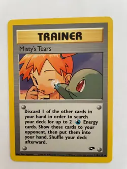 Pokemon TCG NM Misty's Tears Trainer Rare Card 118/132 Gym Challenge 2000 NM - Image 1