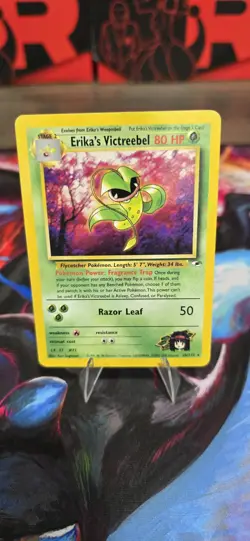 Pokemon TCG Erika's Victreebel Gym Heroes Card 26/132 Non Holo Rare Vintage LP - Image 1