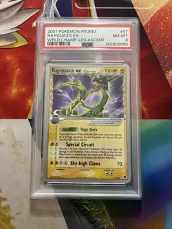 VINTAGE POKEMON CARD WORLD CHAMPIONSHIPS PROMO LEGEND #97 RAYQUAZA EX PSA 8 2007 - Image 1