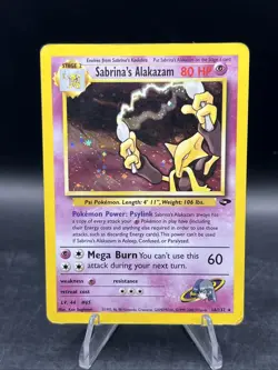 Vintage Pokemon Card Sabrina's Alakazam, Gym Challenge 16/132 , Holo Rare- MP - Image 1