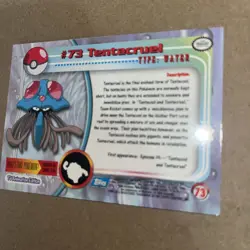 1999 Topps Pokemon TV Animation Series 1 Tentacruel Green Logo #73 - Image 2