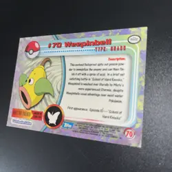 1999 Topps Pokemon TV Animation Series 1 Weepinbell Green Logo #70 - Image 2