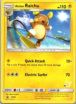 Pokemon TCG Alolan Raichu SM65 SM Black Star Promos NM - Image 1