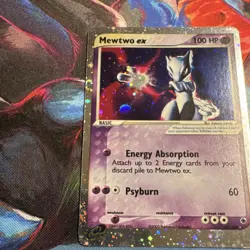 Pokemon Mewtwo ex 101/109 EX Ruby & Sapphire Ultra Rare Holo double swirlU! - Image 3