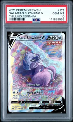 2021 POKEMON SWORD & SHIELD CHILLING REIGN FULL ART/GALARIAN SLOWKING V PSA 10 - Image 1