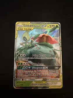 Pokemon TCG Celebi & Venusaur GX Holo Ultra Rare - Image 1