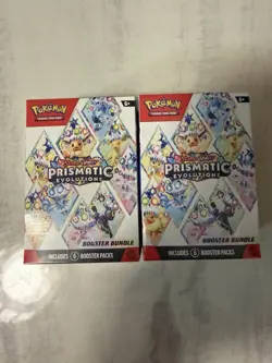 Pokemon Prismatic Evolutions Booster Bundle Box 6 Packs—2x - Image 1