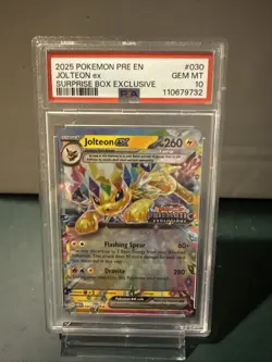 Pokemon TCG Jolteon EX Prismatic Evolutions Surprise Box Stamp 30/131 PSA 10 - Image 1