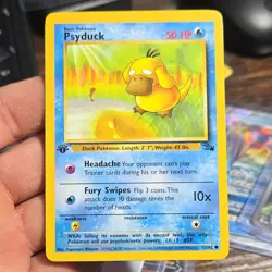 Pokemon TCG Psyduck Fossil 1st Edition Common 53/62 Basic HP50 Wizards Regular - Image 1