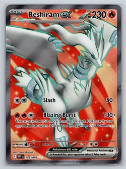 Reshiram ex Ultra Rare SV: White Flare 158/086 NM Pokemon TCG - Image 1