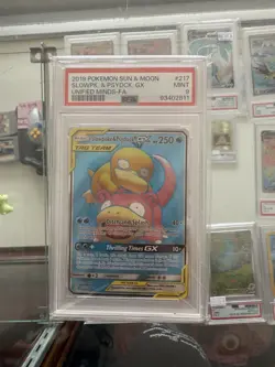 2019 Pokemon Sun and Moon Unified Minds Slowpoke/Psyduck Gx #217 PSA 9 - Image 1