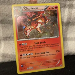 Pokemon TCG Charizard Legendary Treasures 19/113 Cosmos Holo w/ Swirl - Image 5