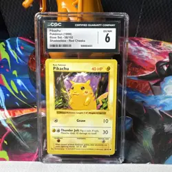 Pikachu 58/102 Shadowless Red Cheeks - CGC 6 - Base Set - Pokemon TCG 1999 - Image 1