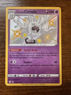 Galarian Cursola - SV050/SV122 - Pokemon Shining Fates Sword Shield Shiny NM - Image 1