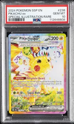 2024 POKEMON SSP EN-SURGING SPARKS SPECIAL ILLUSTRATION RARE PIKACHU EX PSA 10 - Image 1