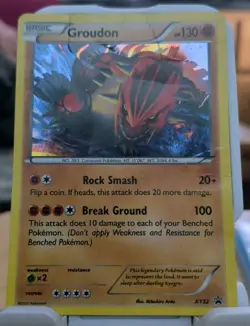 Pokemon TCG Groudon XY Black Star Promos XY52 Holo Promo With Swirl 🍥 - Image 1