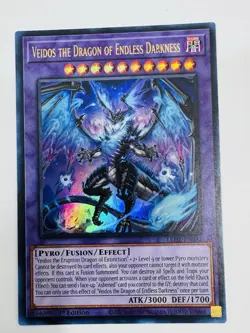 Yu-Gi-Oh! TCG Veidos The Dragon of Endless Darkness Ultra Rare 1st Edition NM - Image 1