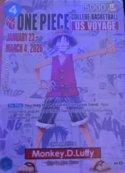 One Piece Monkey.D.Luffy US Voyage College Basketball ILLINI vs Michigan - Image 1