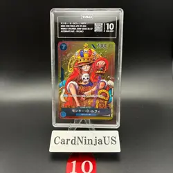 TAG GEM MINT 10 (966) Monkey D Luffy P-043 Promo Japanese ONE PIECE Card Game 10 - Image 1
