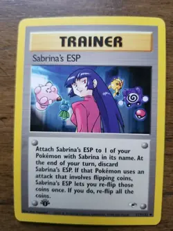 NM (1st edition) Pokemon Card SABRINA'S ESP GYM HEROES Set 117/132 - Image 1