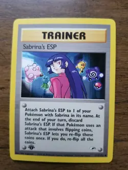 NM (1st edition) Pokemon Card SABRINA'S ESP GYM HEROES Set 117/132 - Image 2