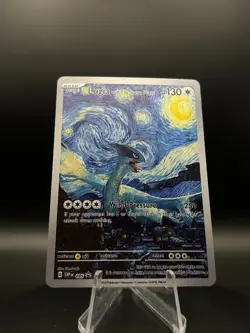 Pokemon Lugia Starry Night Van Gogh Beautiful Moon Star Card Non-TCG - Image 3