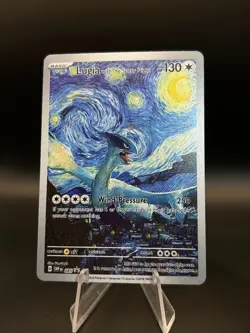 Pokemon Lugia Starry Night Van Gogh Beautiful Moon Star Card Non-TCG - Image 4