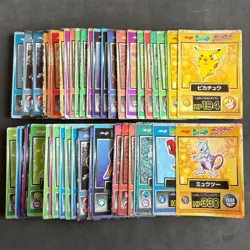 Pokemon Meiji Get Card Lot 47 Card Japanese Vintage Pikachu Mewtwo Mew LP-MP - Image 1