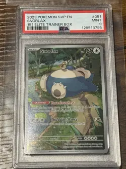 PSA 9 Snorlax 051 Sv: Scarlet & Violet Promo Cards Holo 151 ETB Promo - Image 1