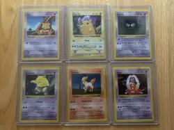 Shadowless Base Set Vintage Pokemon Card 6 Card Lot Including Shadowless Pikachu - Image 1