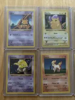 Shadowless Base Set Vintage Pokemon Card 6 Card Lot Including Shadowless Pikachu - Image 2