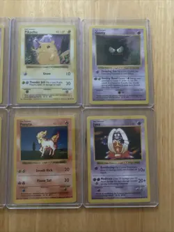 Shadowless Base Set Vintage Pokemon Card 6 Card Lot Including Shadowless Pikachu - Image 3