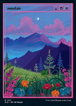 MTG MOUNTAIN 1471 FOIL EXC - MONTAGNA PIXEL - SLD - MAGIC - Image 1