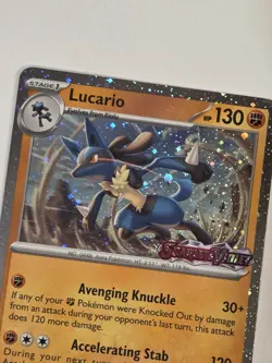 LUCARIO 114/198 Scarlet & Violet Stamp Holo Rare Pokemon Card TCG Near Mint - Image 3