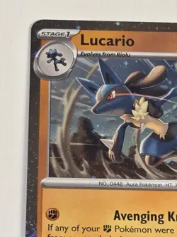 LUCARIO 114/198 Scarlet & Violet Stamp Holo Rare Pokemon Card TCG Near Mint - Image 5