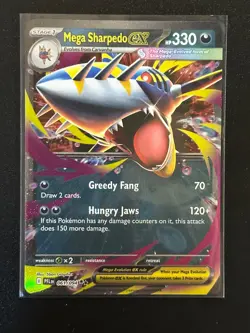 Mega Sharpedo ex 61/94: Phantasmal Flames Pokemon TCG Near Mint - Image 1